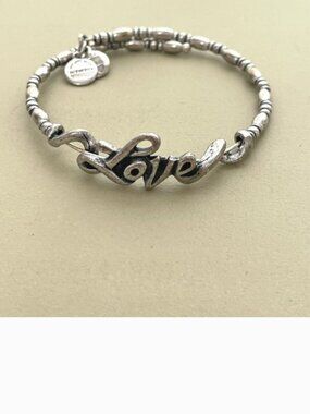 Alex and Ani Bracelet Love Silver Bead Wrap Bangle